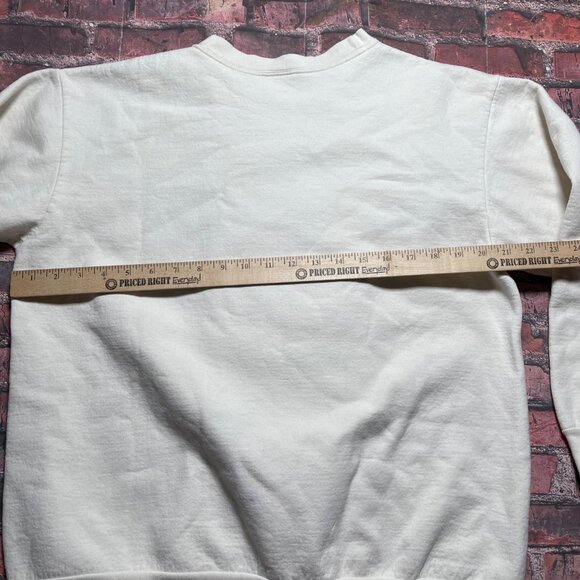 Vintage 90s Noah's Ark Sweatshirt XL White Religion Graphic Pullover Jesus - Picture 6 of 6